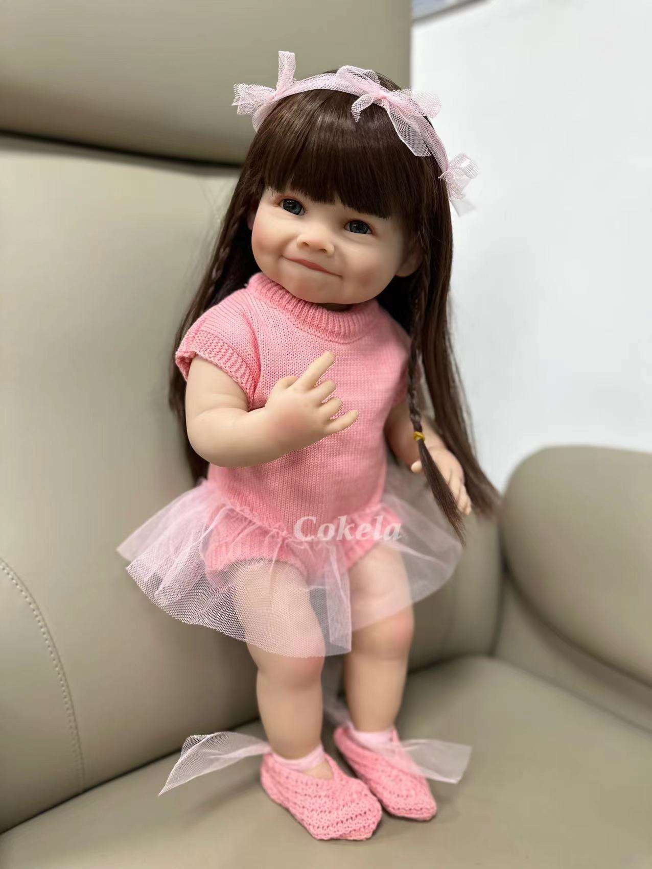 Cokela 55cm full-rubber reborn simulation doll Raya can take a bath in water