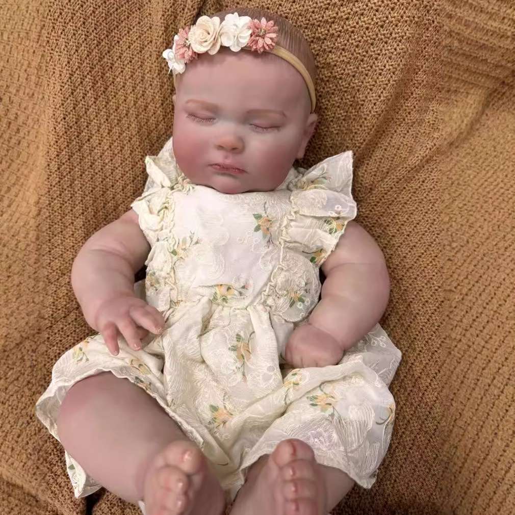 Cokela reborn doll simulation baby closed eyes big fat baby 60 cm